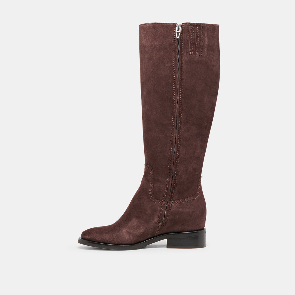 Kilian H2O Waterproof Mahogany Suede Wide Calf Boots / Dolce Vita