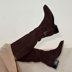 Kilian H2O Waterproof Mahogany Suede Wide Calf Boots / Dolce Vita