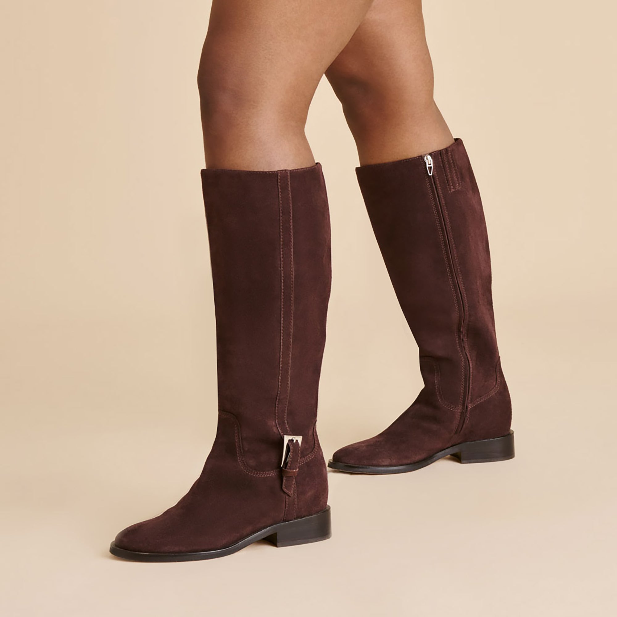 Kilian H2O Waterproof Mahogany Suede Wide Calf Boots / Dolce Vita