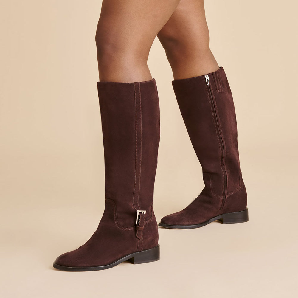 Kilian H2O Waterproof Mahogany Suede Wide Calf Boots / Dolce Vita
