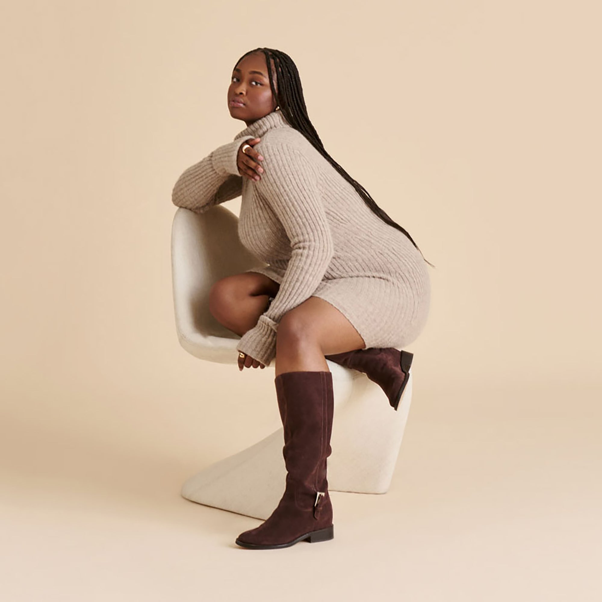 Kilian H2O Waterproof Mahogany Suede Wide Calf Boots / Dolce Vita