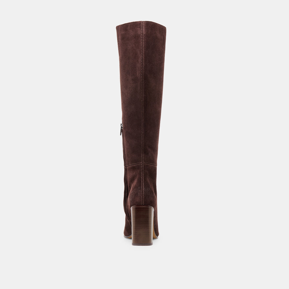 Hudsin Wide Calf Mahogany Suede Boots / Dolce Vita