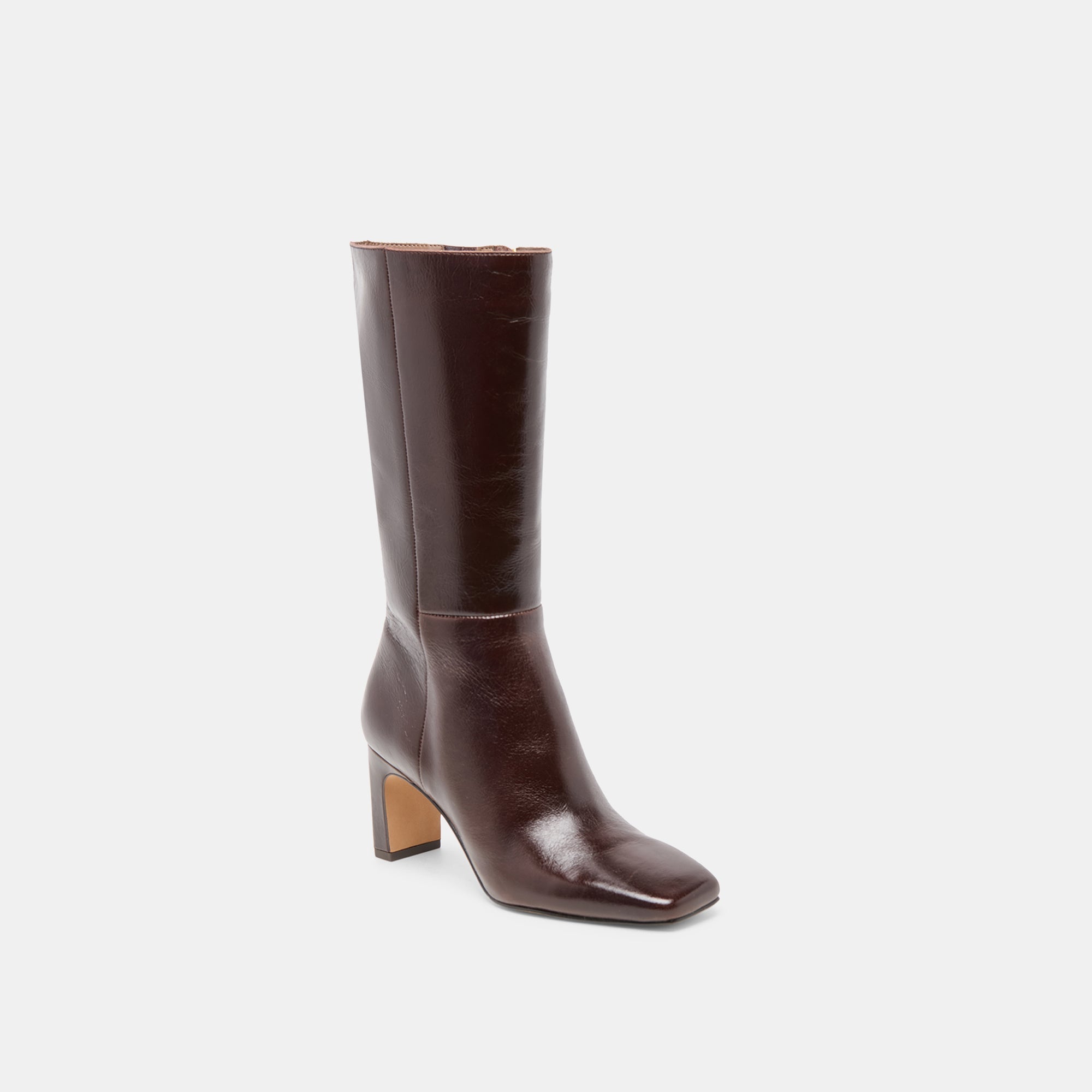 Riggs Wide Calf Chocolate Leather Boots / Dolce Vita