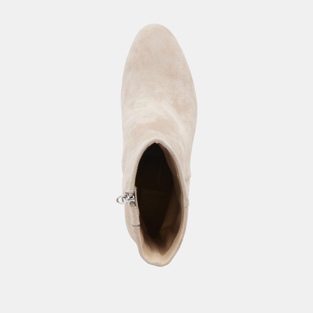 Suzy Wide Taupe Suede Booties / Dolce Vita
