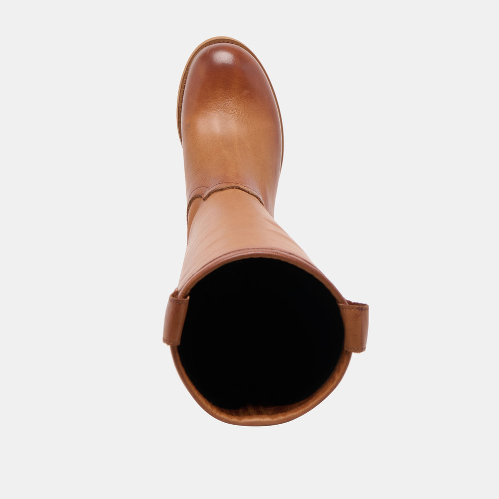 Ramzy Cognac Leather Boots / Dolce Vita