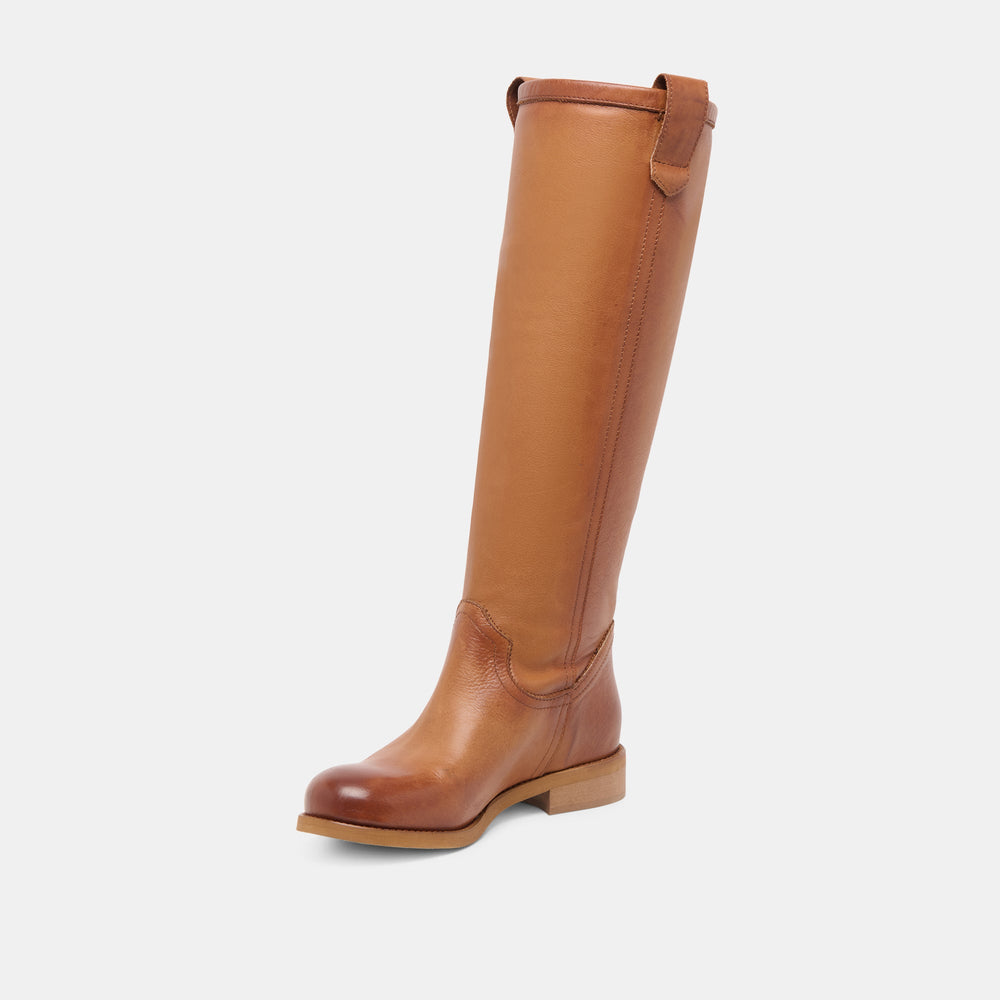 Ramzy Cognac Leather Boots / Dolce Vita