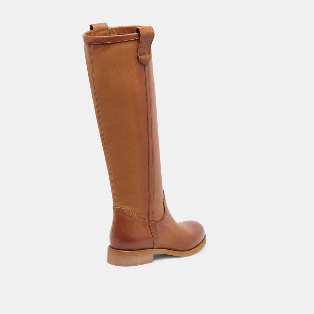 Ramzy Cognac Leather Boots / Dolce Vita