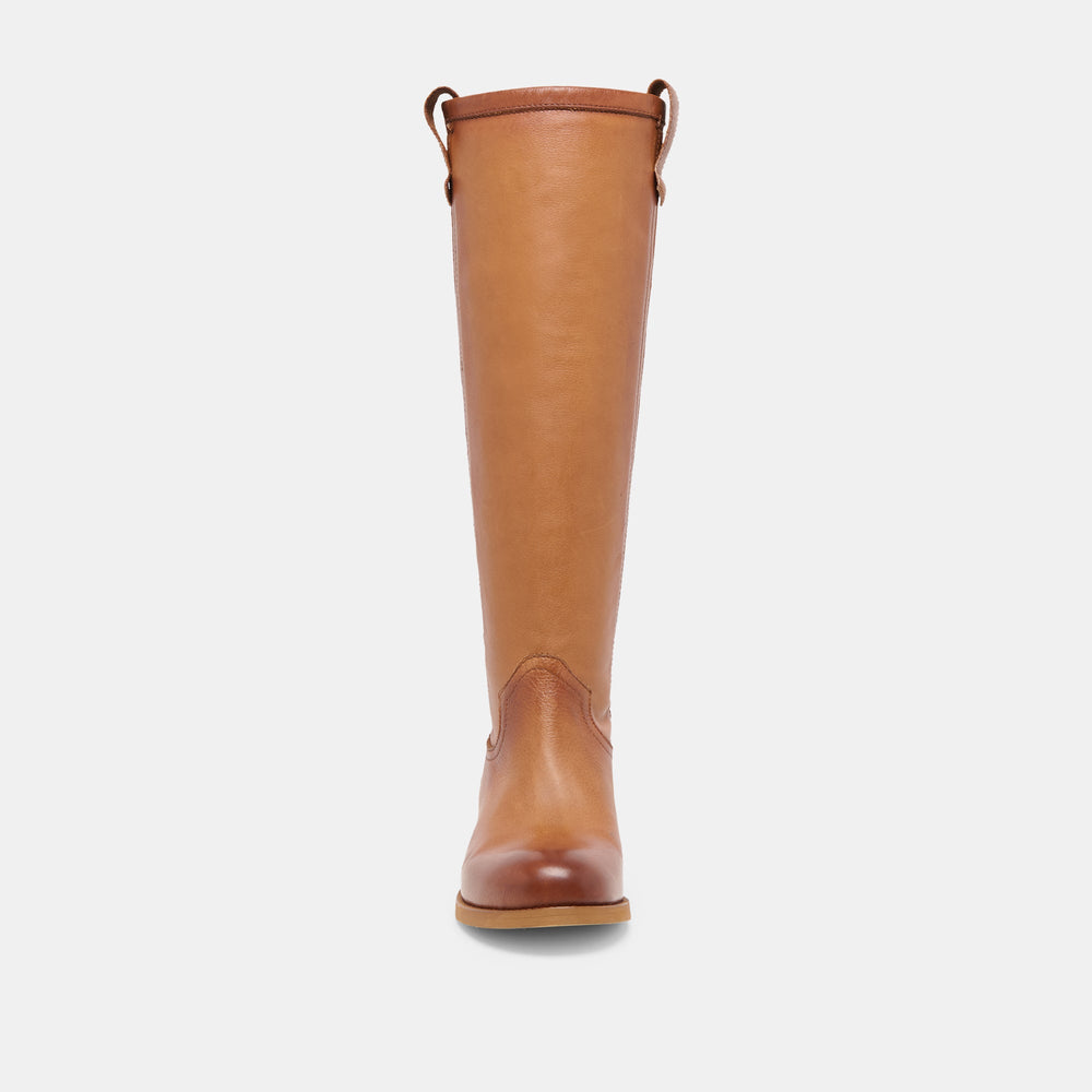 Ramzy Cognac Leather Boots / Dolce Vita