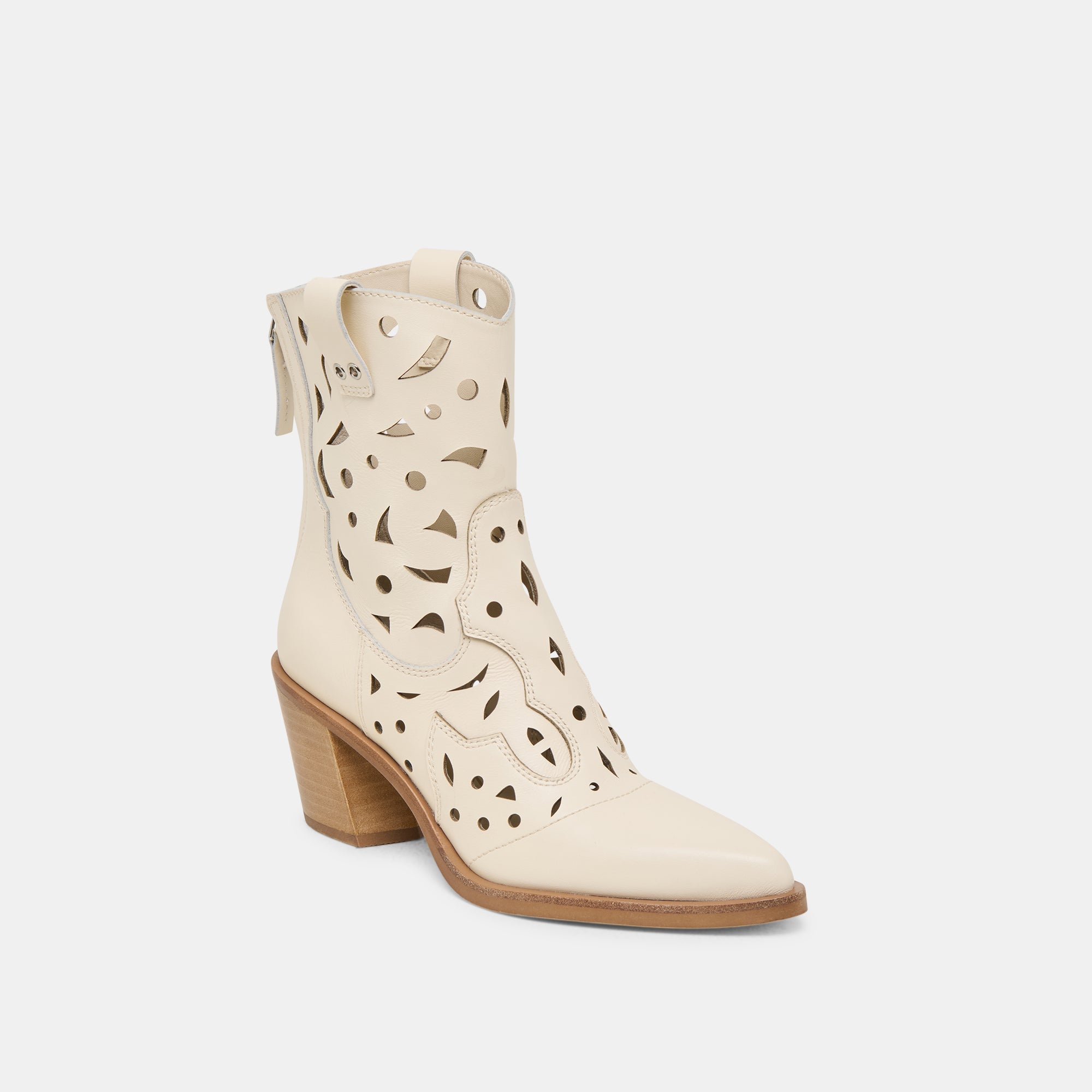 Zenobi Off White Leather Booties / Dolce Vita