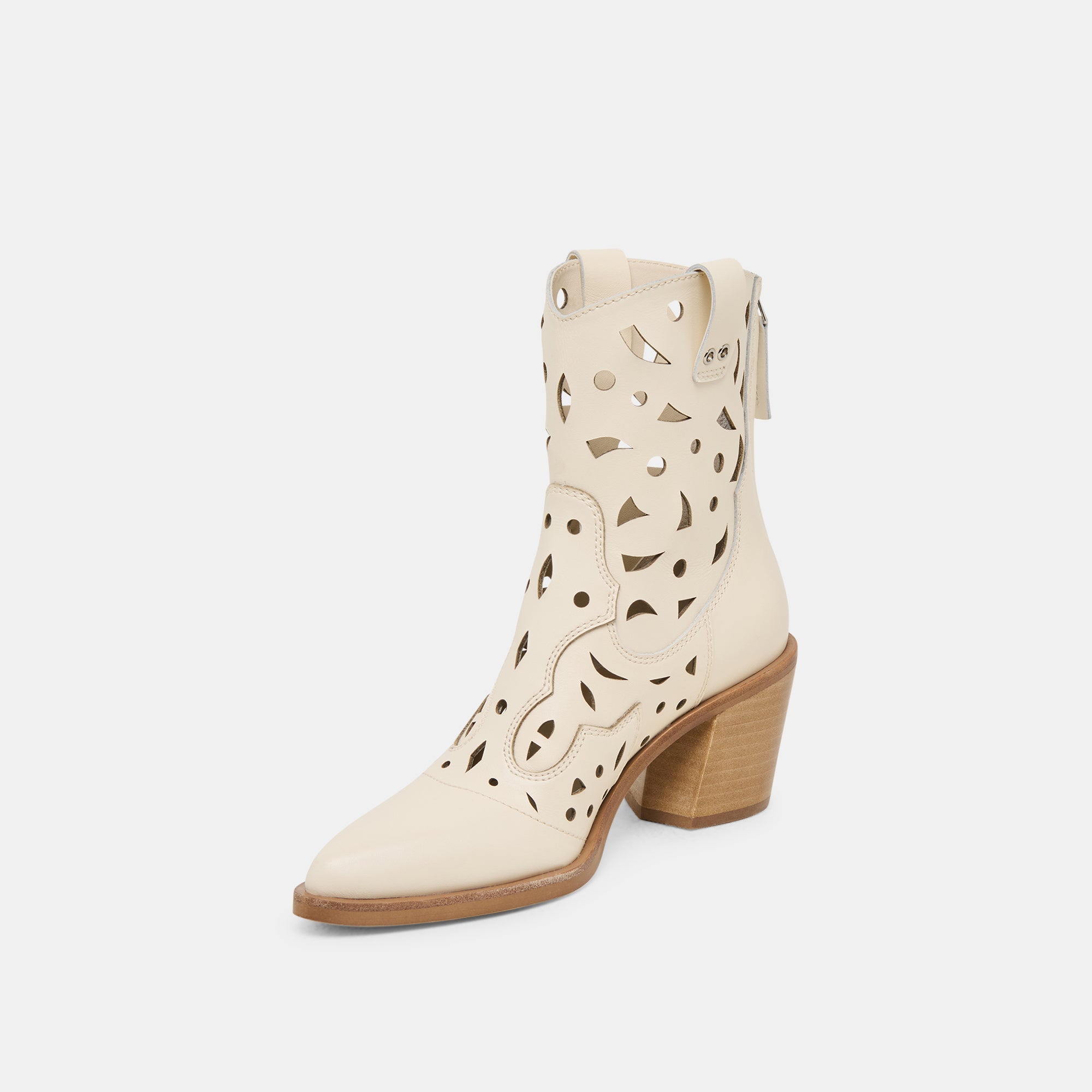 Zenobi Off White Leather Booties / Dolce Vita