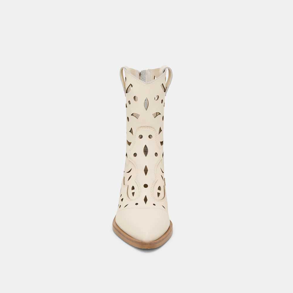 Zenobi Off White Leather Booties / Dolce Vita