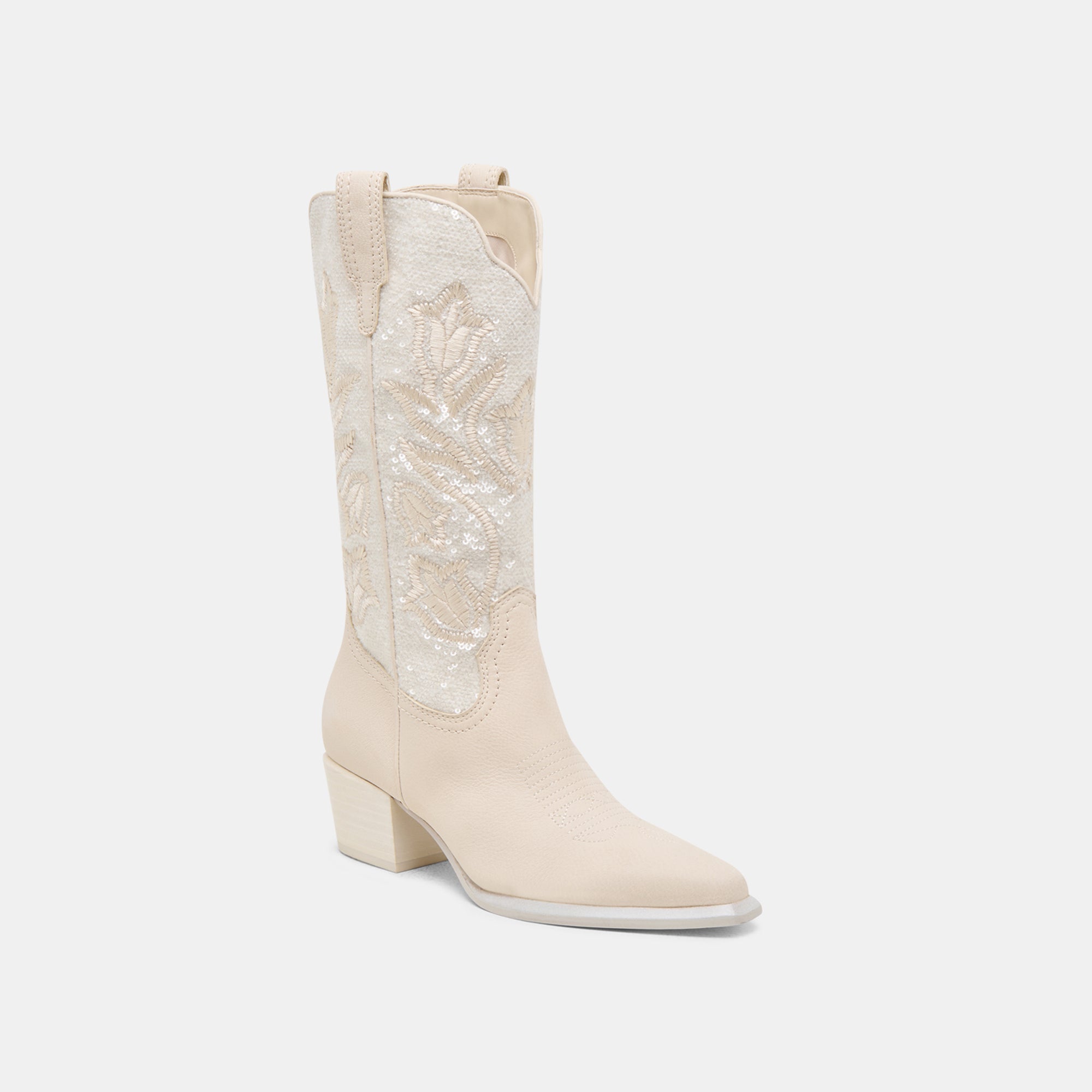 Vorah Pearl Creme Sequin Boots / Dolce Vita