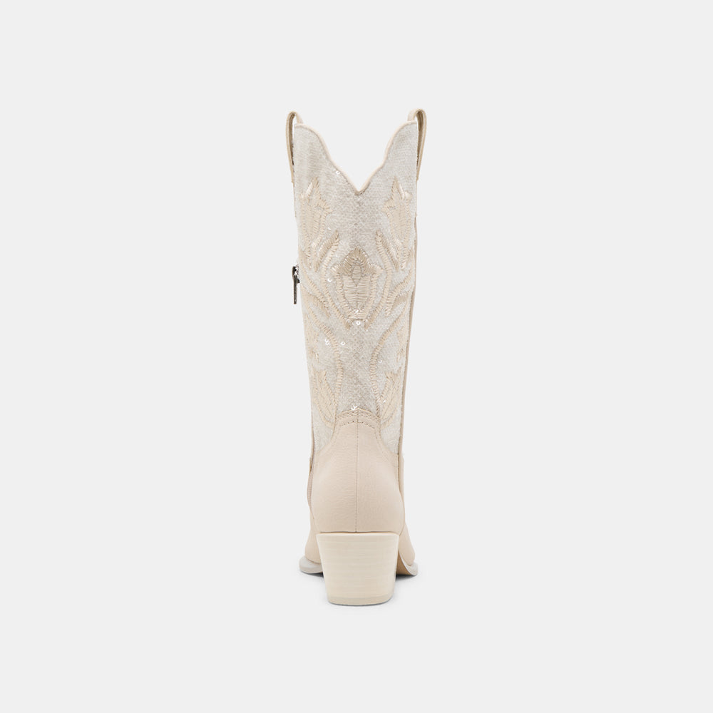 Vorah Pearl Creme Sequin Boots / Dolce Vita