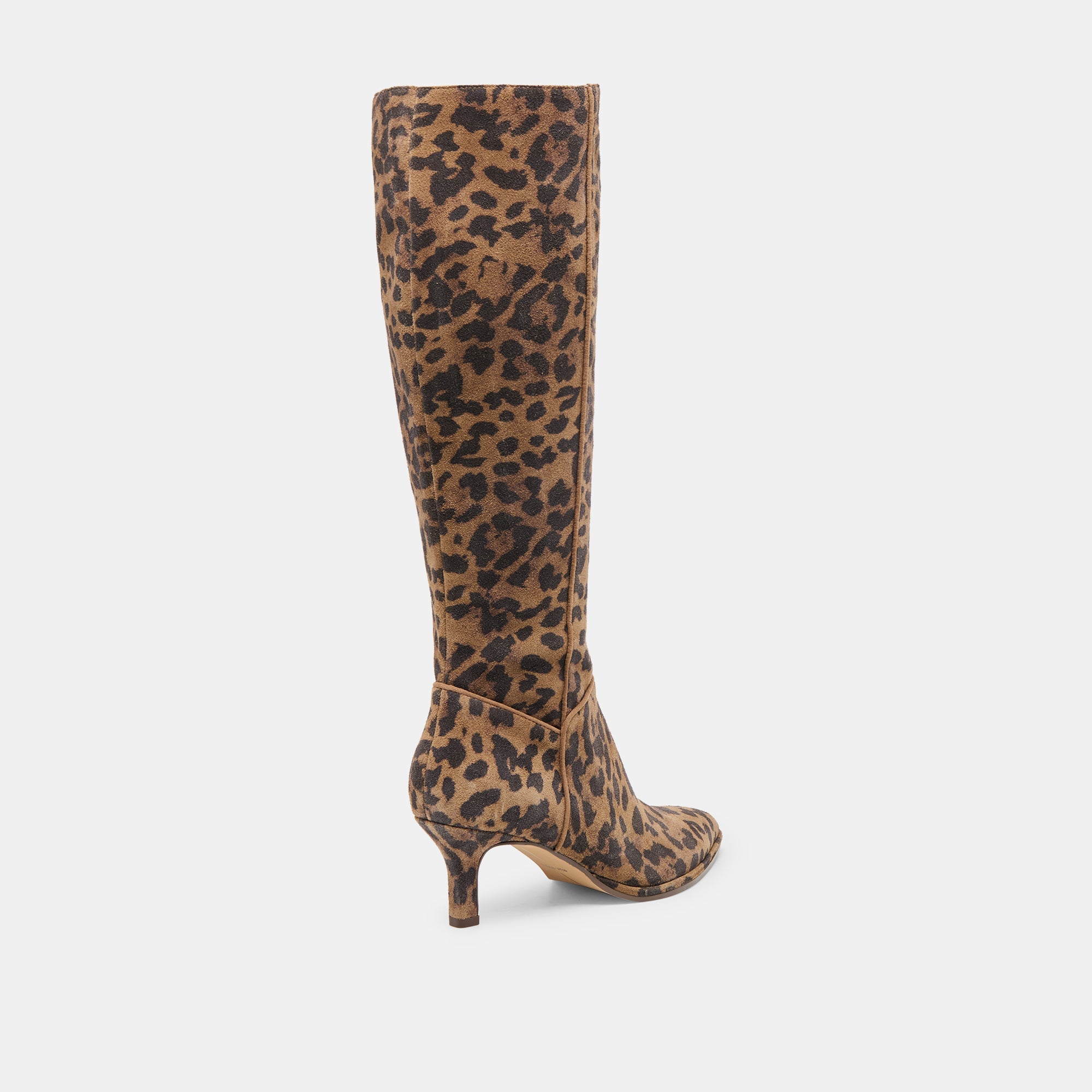 Aldy Brown Leopard Printed Suede Wide Calf Boots / Dolce Vita