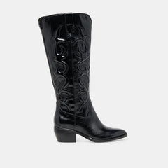 Mirla Black Leather Wide Calf Boots / Dolce Vita