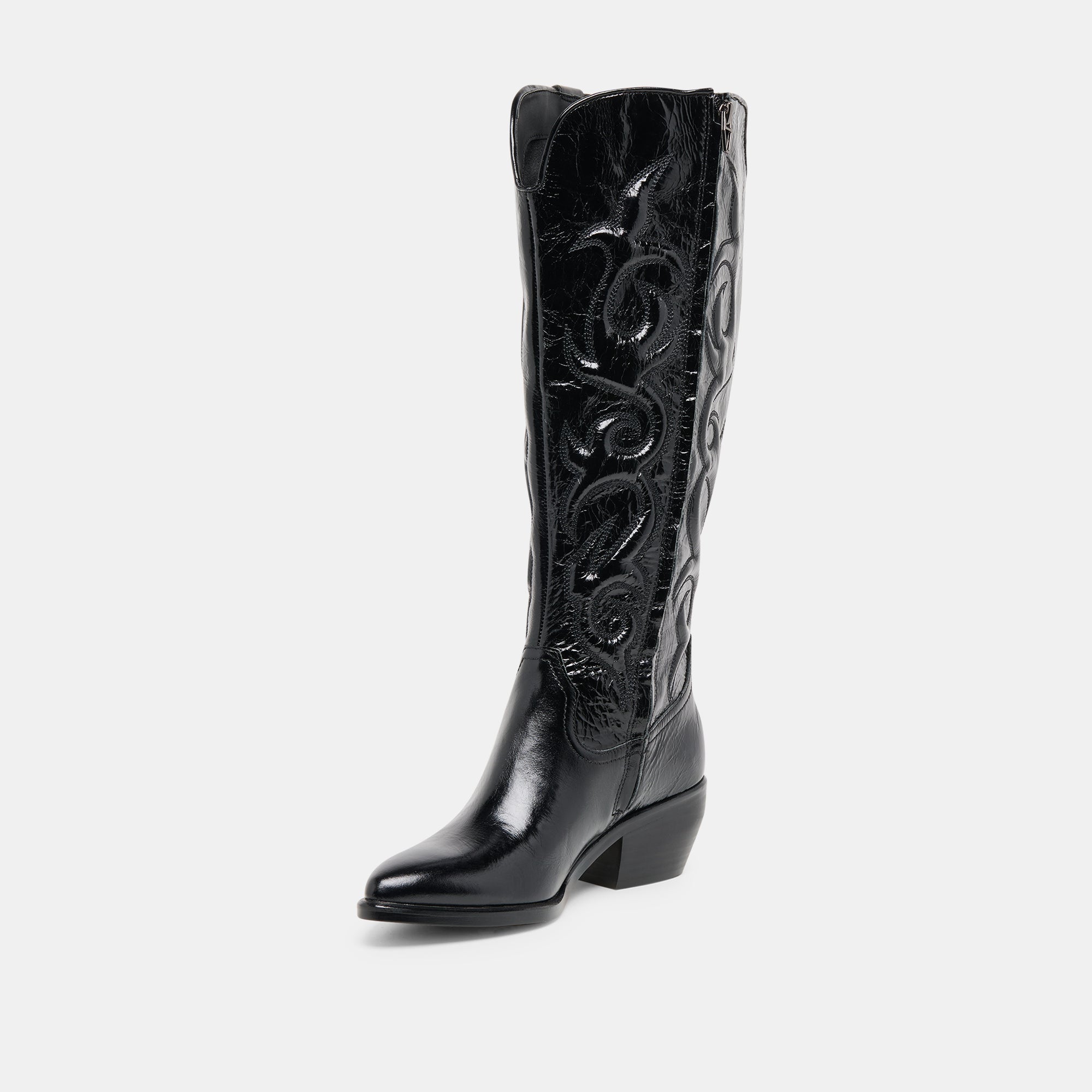 Mirla Black Leather Wide Calf Boots / Dolce Vita