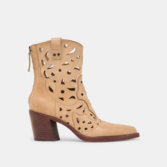 Zenobi Camel Distressed Leather Booties / Dolce Vita