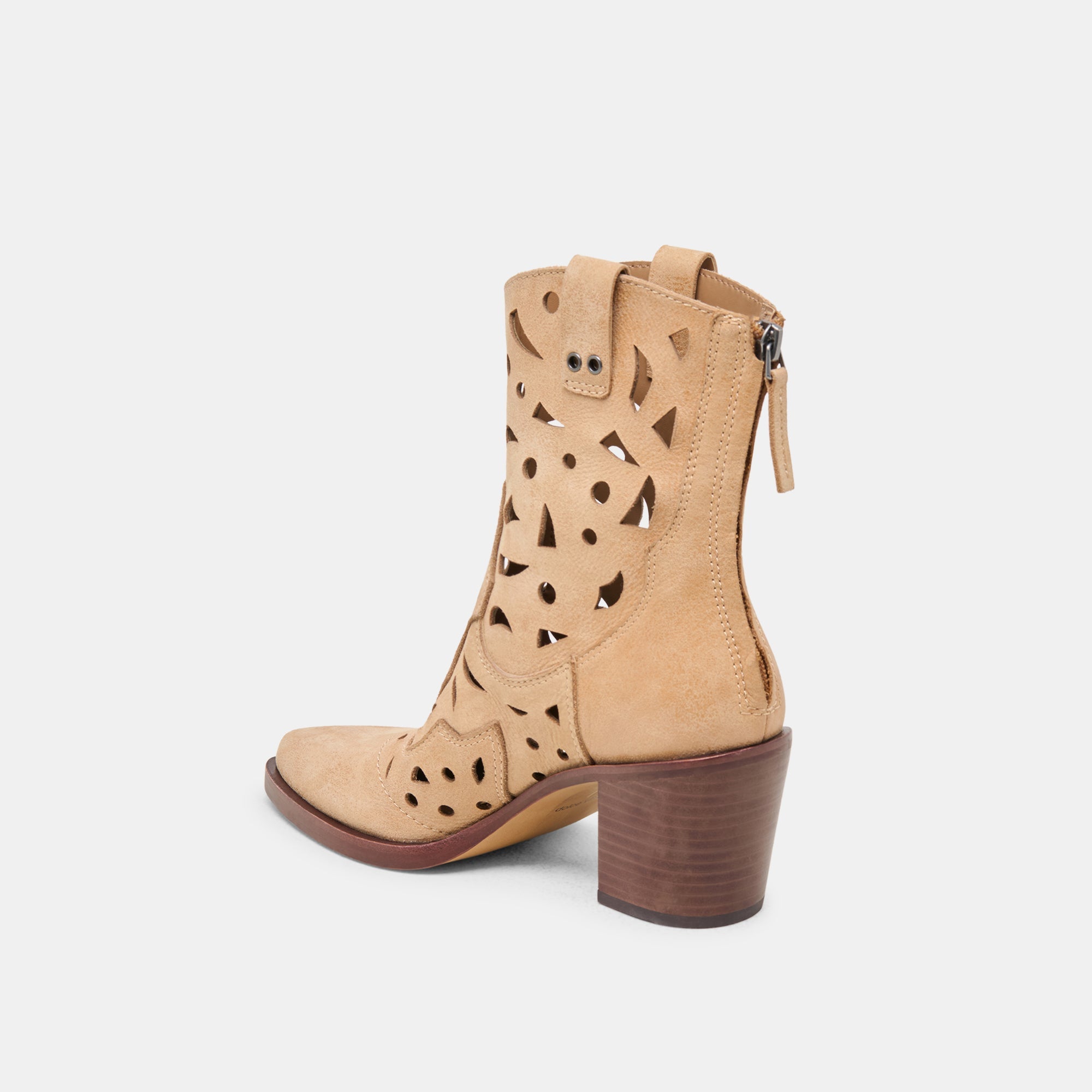 Zenobi Camel Distressed Leather Booties / Dolce Vita