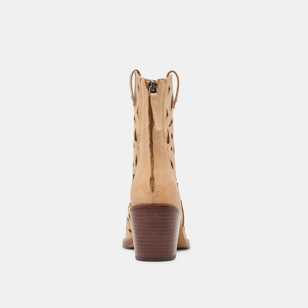 Zenobi Camel Distressed Leather Booties / Dolce Vita