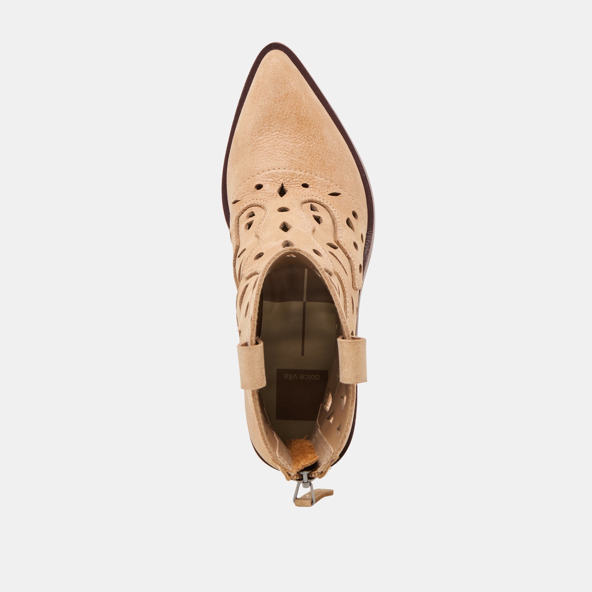 Zenobi Camel Distressed Leather Booties / Dolce Vita