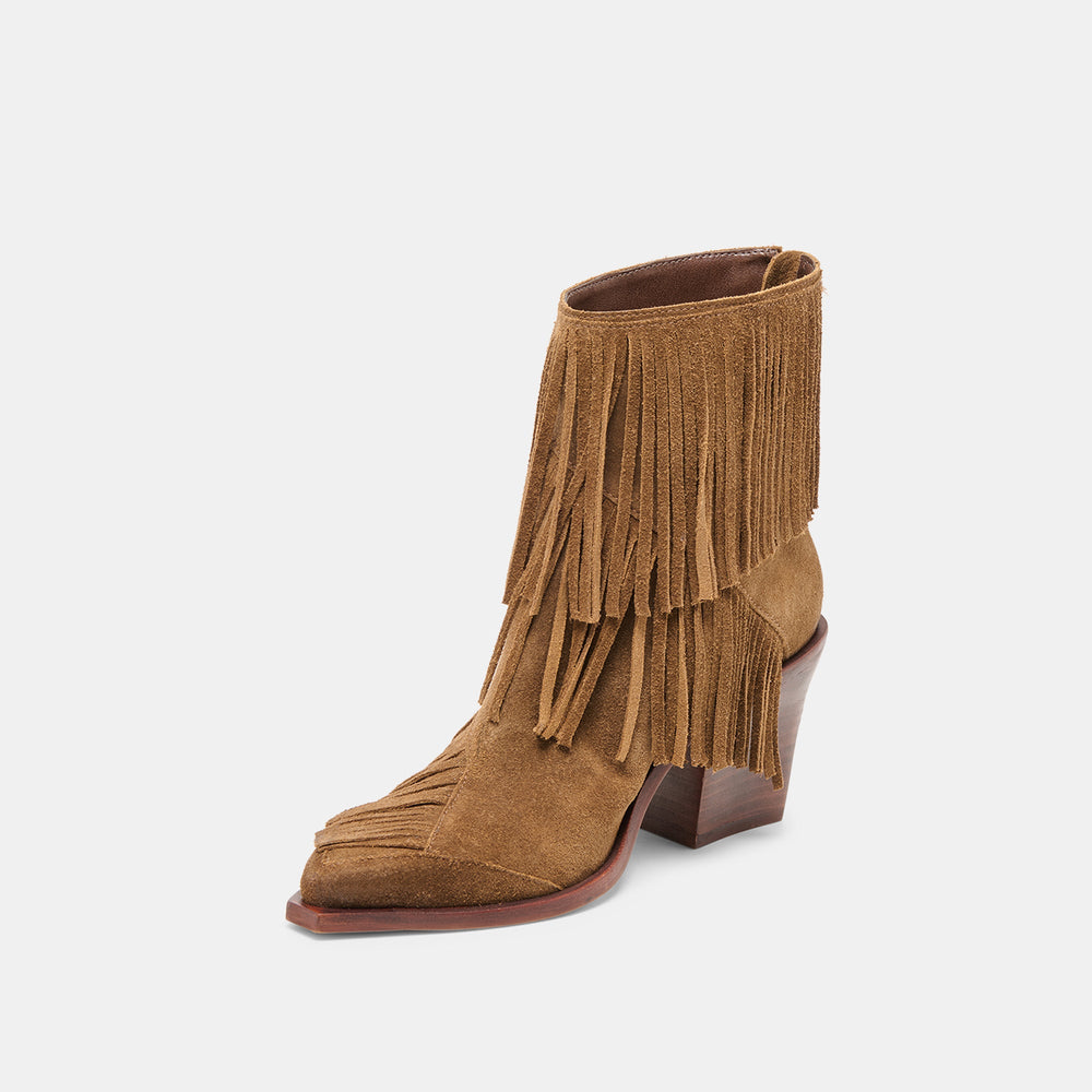 Torey Chestnut Suede Booties / Dolce Vita