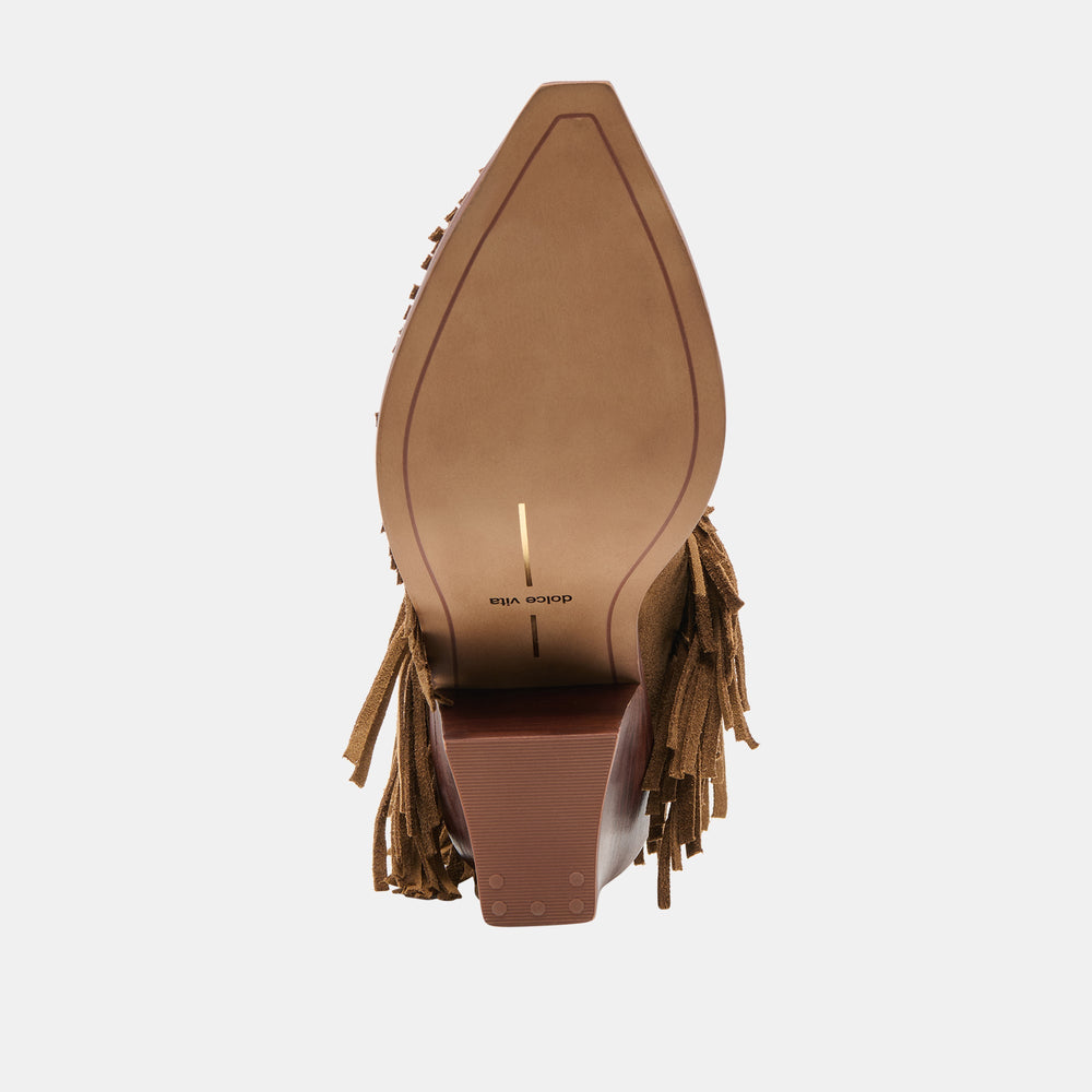 Torey Chestnut Suede Booties / Dolce Vita