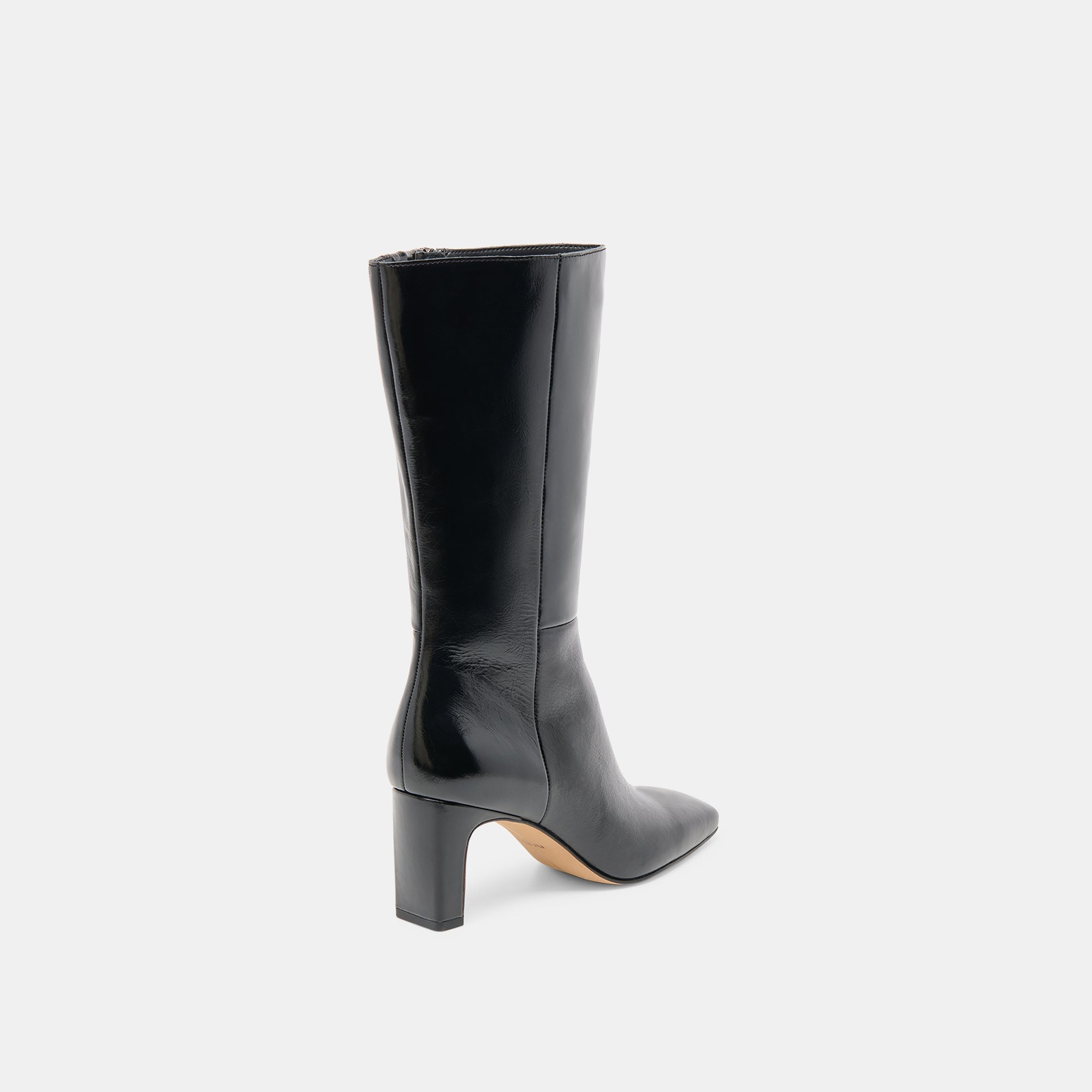 Riggs Wide Calf Black Leather Boots / Dolce Vita