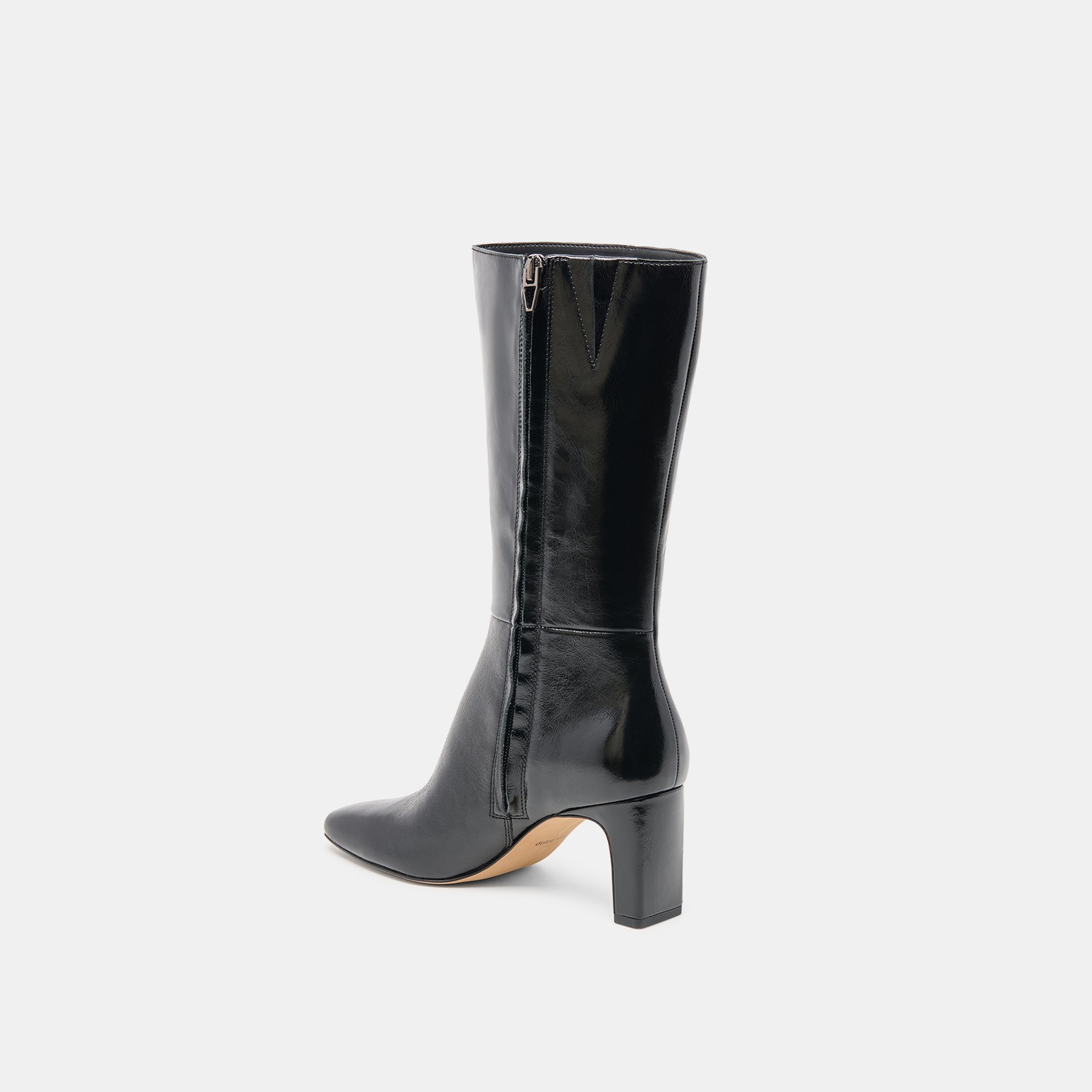 Riggs Wide Calf Black Leather Boots / Dolce Vita