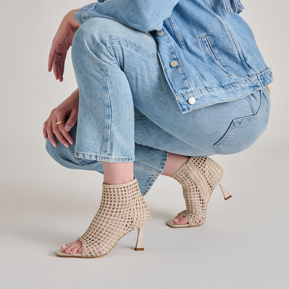 Quin Bone Woven Leather Heels / Dolce Vita