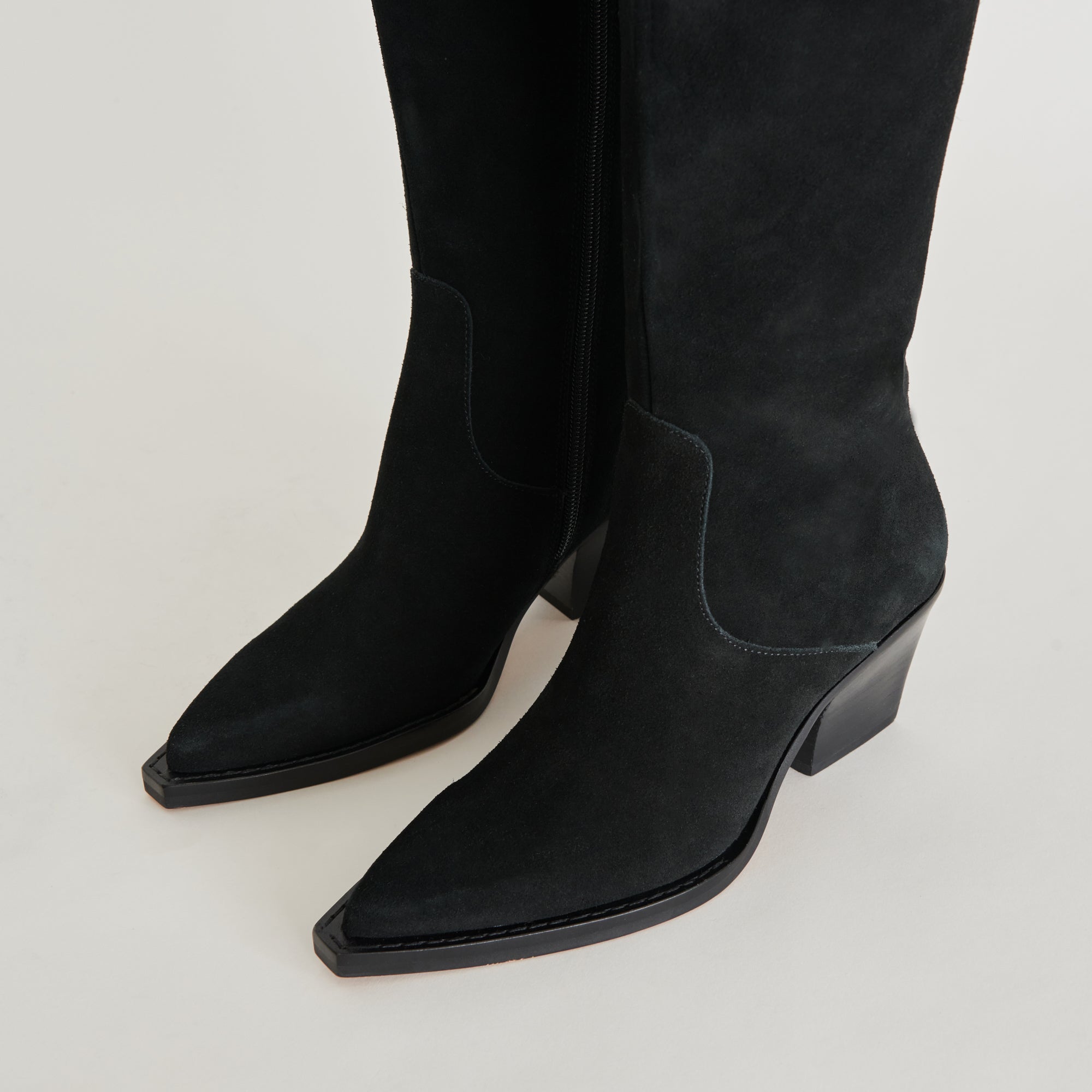 Raj Boots in Onyx Suede | Women's Onyx Suede Knee-High Boots
 – Dolce Vita / Dolce Vita