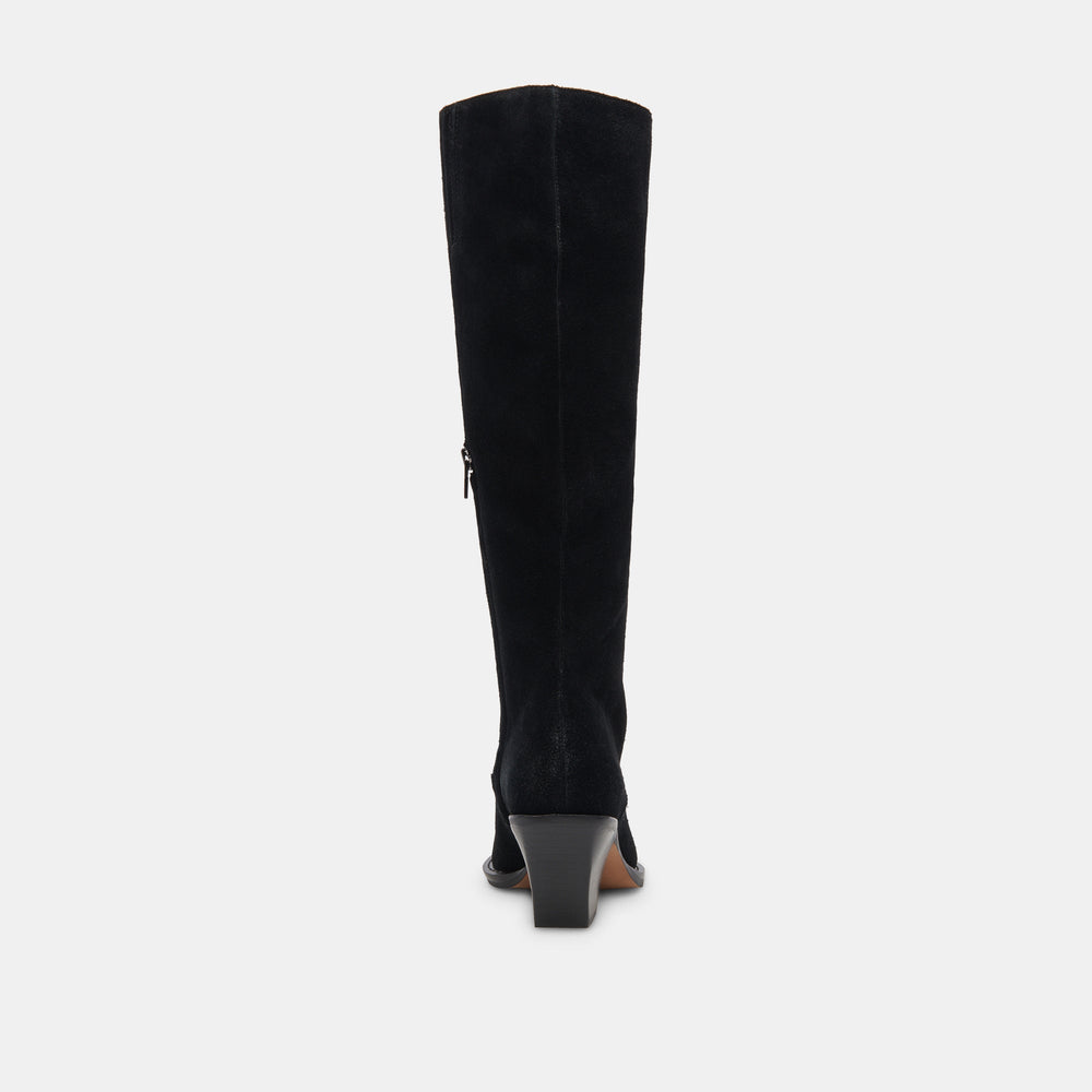 Raj Boots in Onyx Suede | Women's Onyx Suede Knee-High Boots
 – Dolce Vita / Dolce Vita