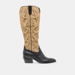 Mirla Black Multi Leather Boots / Dolce Vita