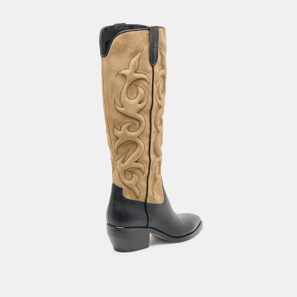 Mirla Black Multi Leather Boots / Dolce Vita