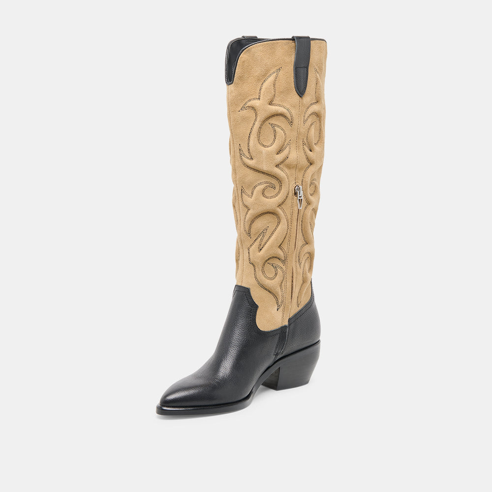 Mirla Black Multi Leather Boots / Dolce Vita