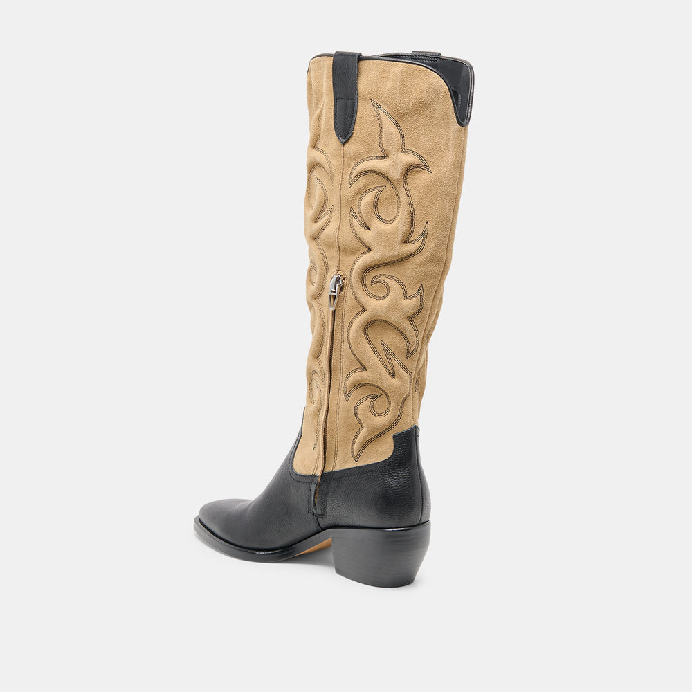 Mirla Black Multi Leather Boots / Dolce Vita