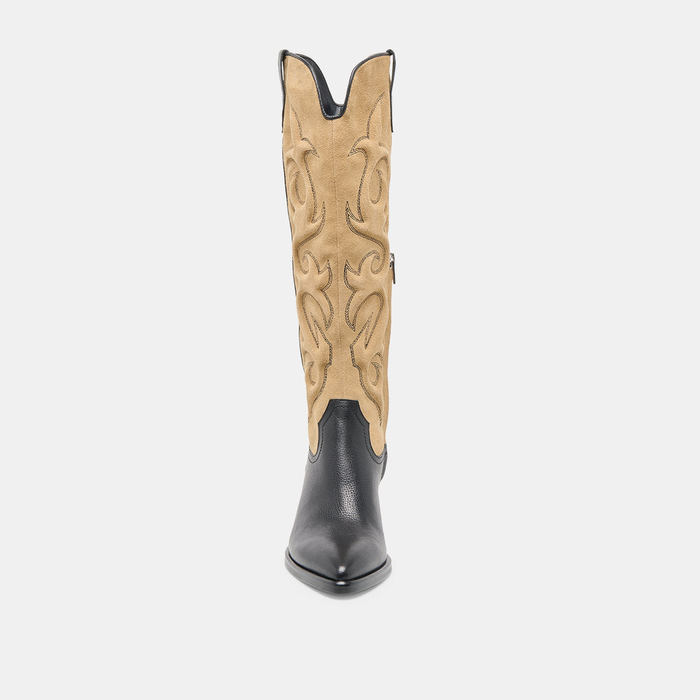 Mirla Black Multi Leather Boots / Dolce Vita