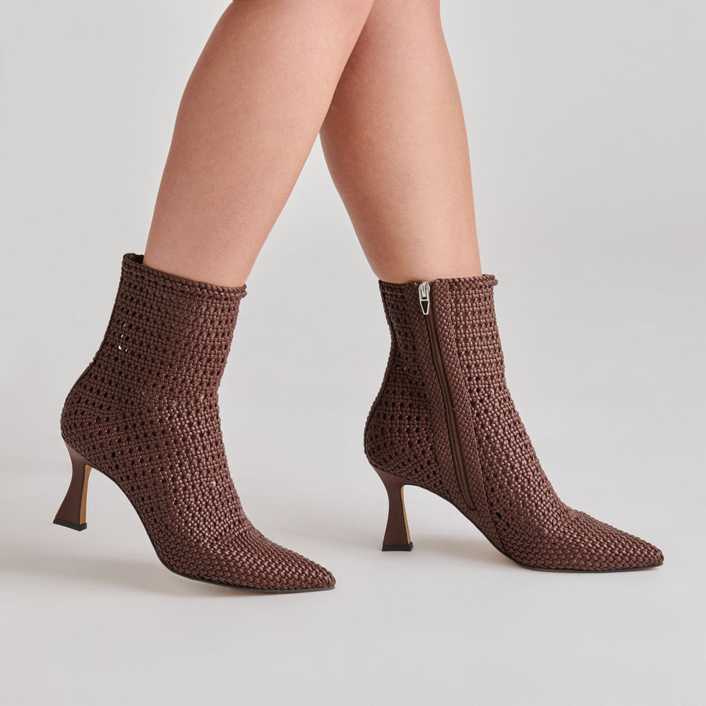 Embry Brown Woven Stella Booties / Dolce Vita