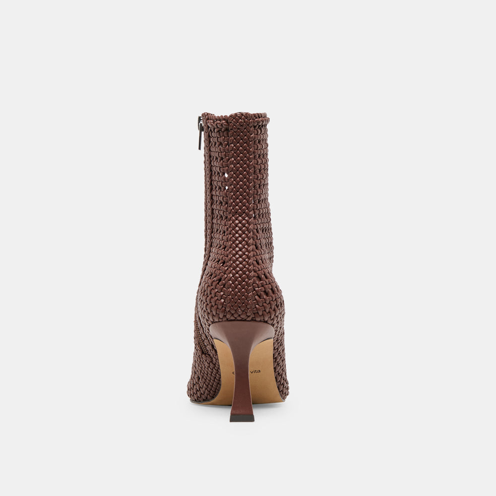 Embry Brown Woven Stella Booties / Dolce Vita