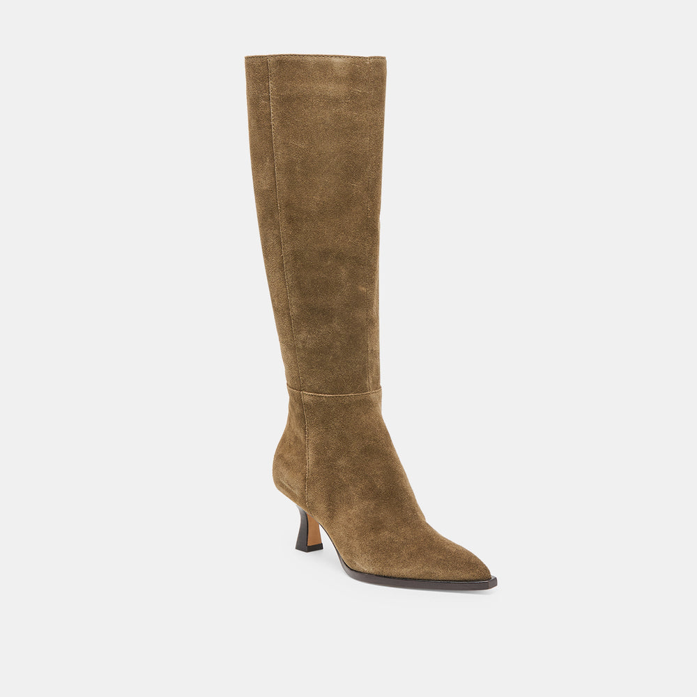 Auggie Olive Suede Wide Calf Boots / Dolce Vita