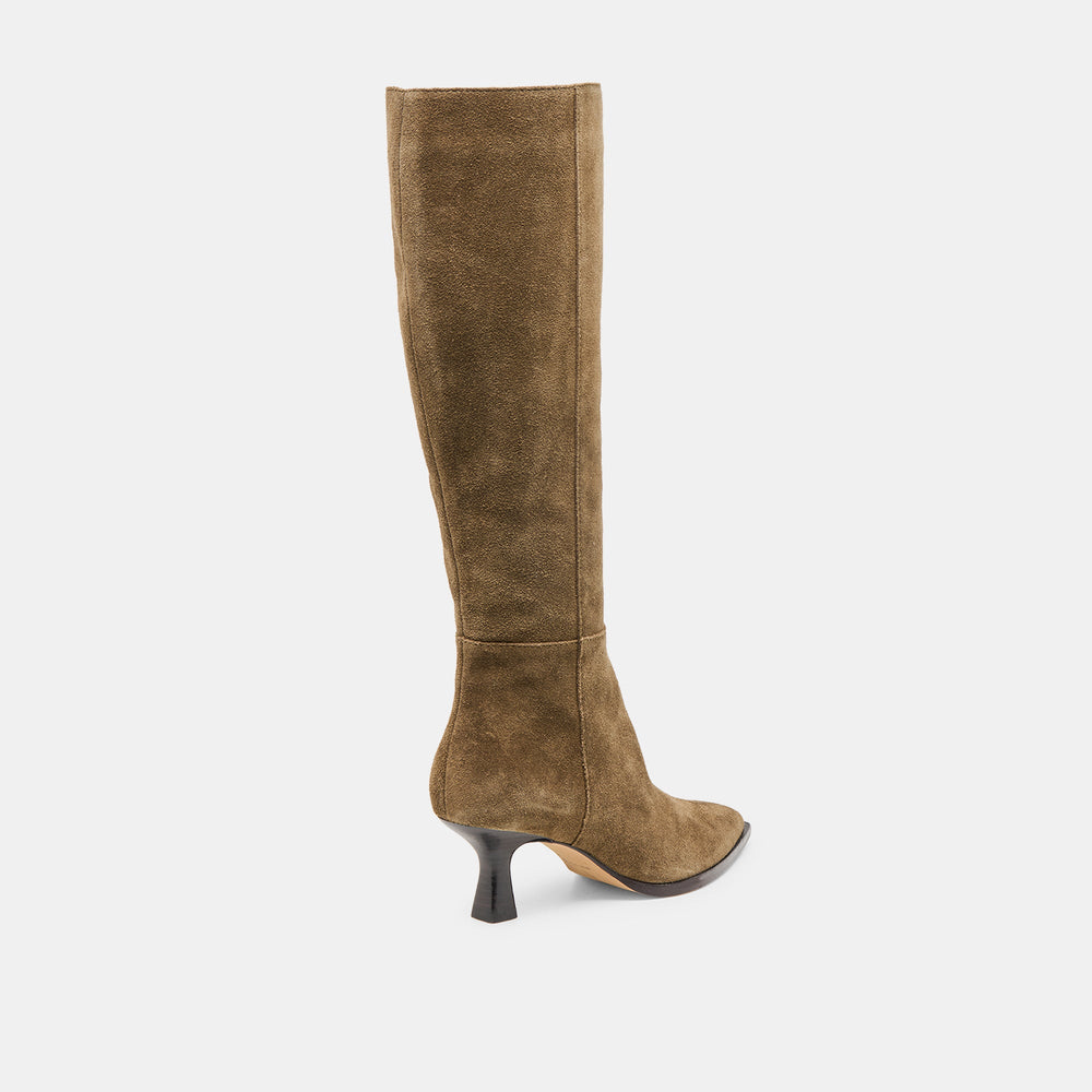Auggie Olive Suede Wide Calf Boots / Dolce Vita