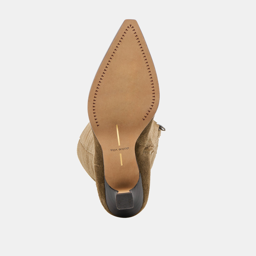 Auggie Olive Suede Wide Calf Boots / Dolce Vita