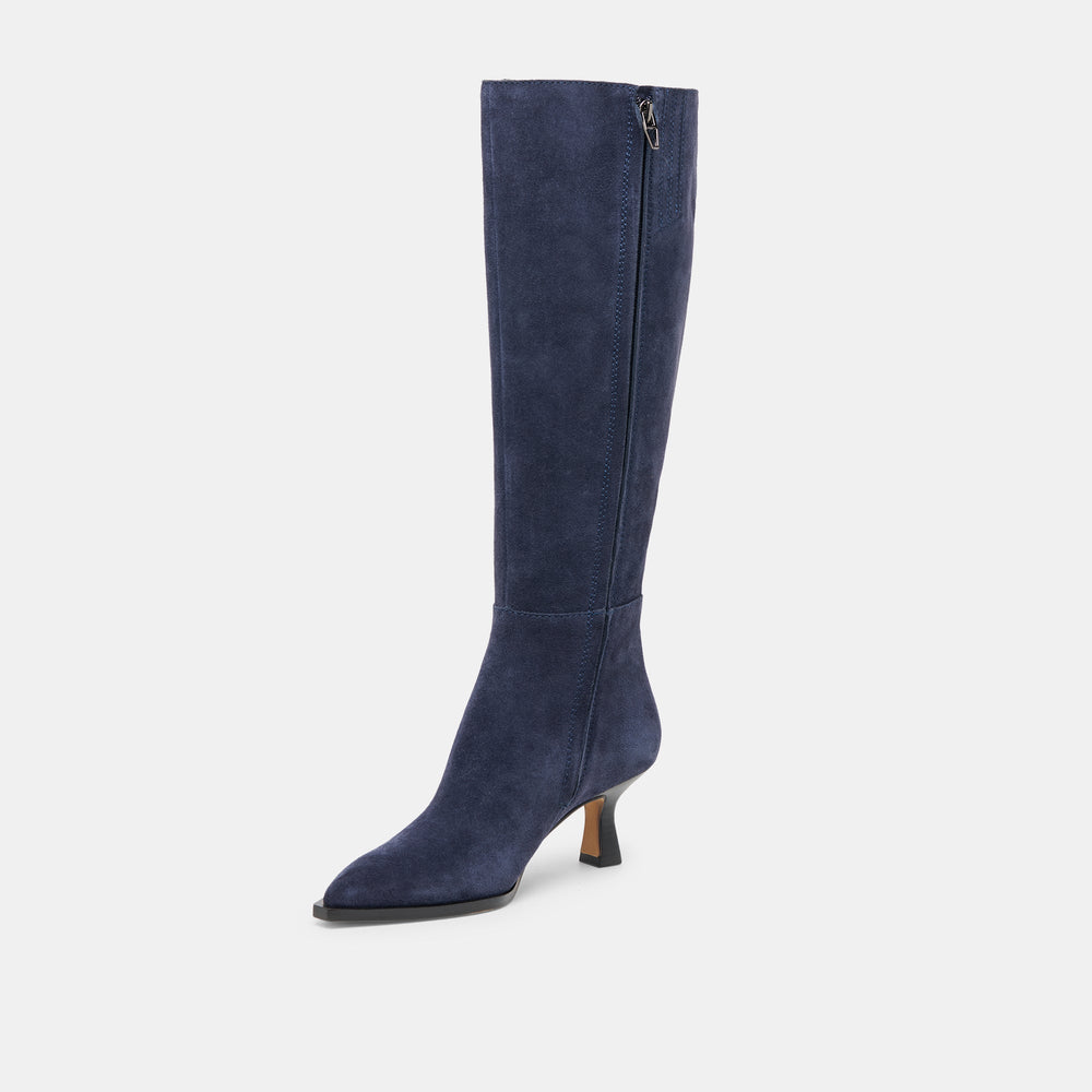 Auggie Navy Suede Wide Calf Boots / Dolce Vita
