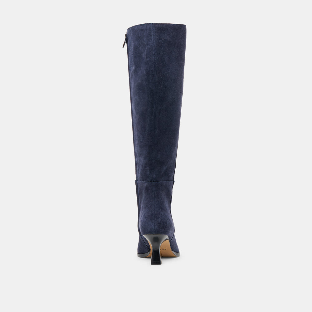Auggie Navy Suede Wide Calf Boots / Dolce Vita