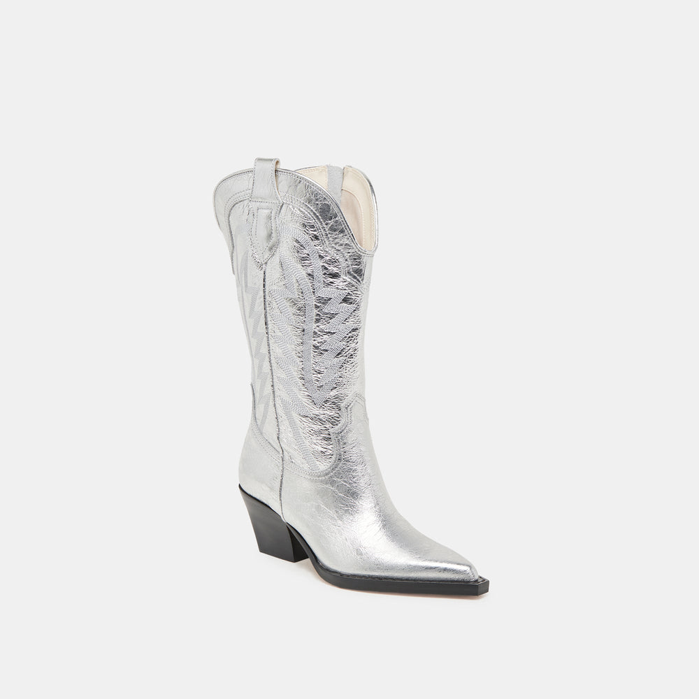 Ryland Extra Wide Calf Silver Boots | Distressed Leather Boots
 – Dolce Vita / Dolce Vita