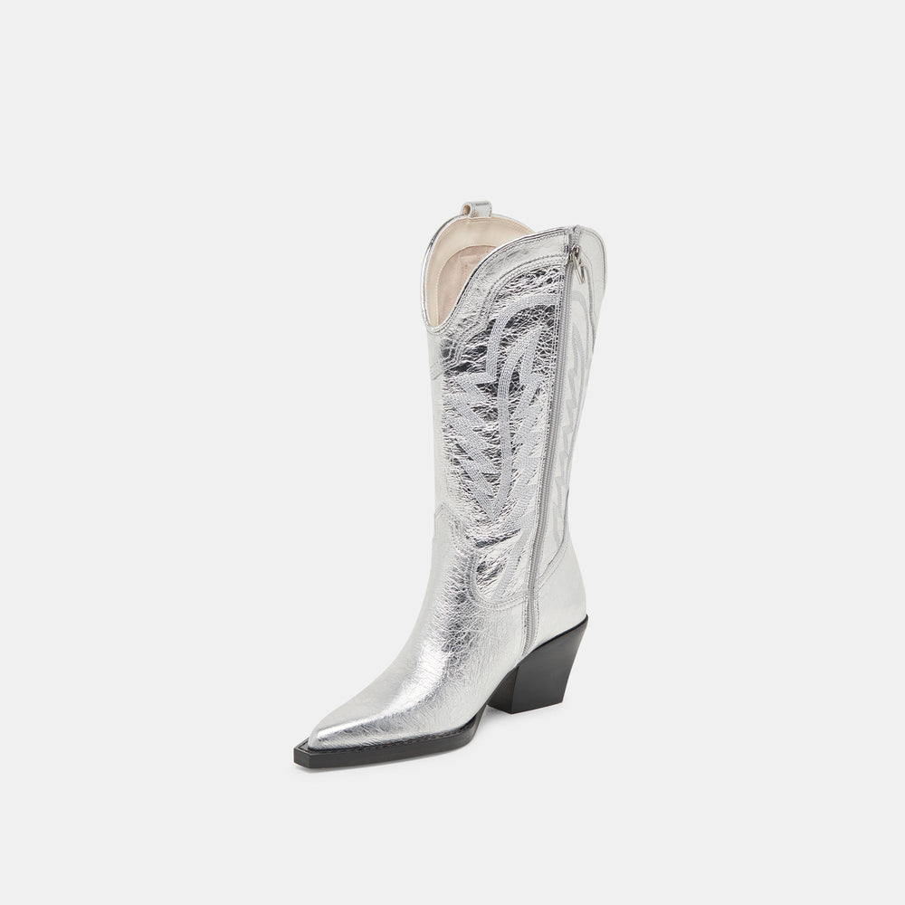 Ryland Extra Wide Calf Silver Boots | Distressed Leather Boots
 – Dolce Vita / Dolce Vita