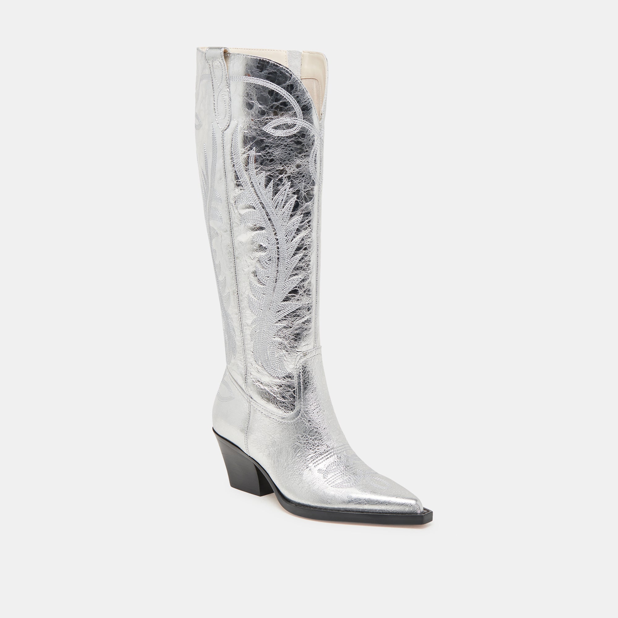 Ryatt Extra Wide Calf Silver Boots | Distressed Leather Boots
 – Dolce Vita / Dolce Vita