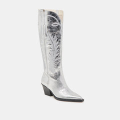 Ryatt Extra Wide Calf Silver Boots | Distressed Leather Boots
 – Dolce Vita / Dolce Vita