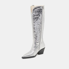 Ryatt Extra Wide Calf Silver Boots | Distressed Leather Boots
 – Dolce Vita / Dolce Vita