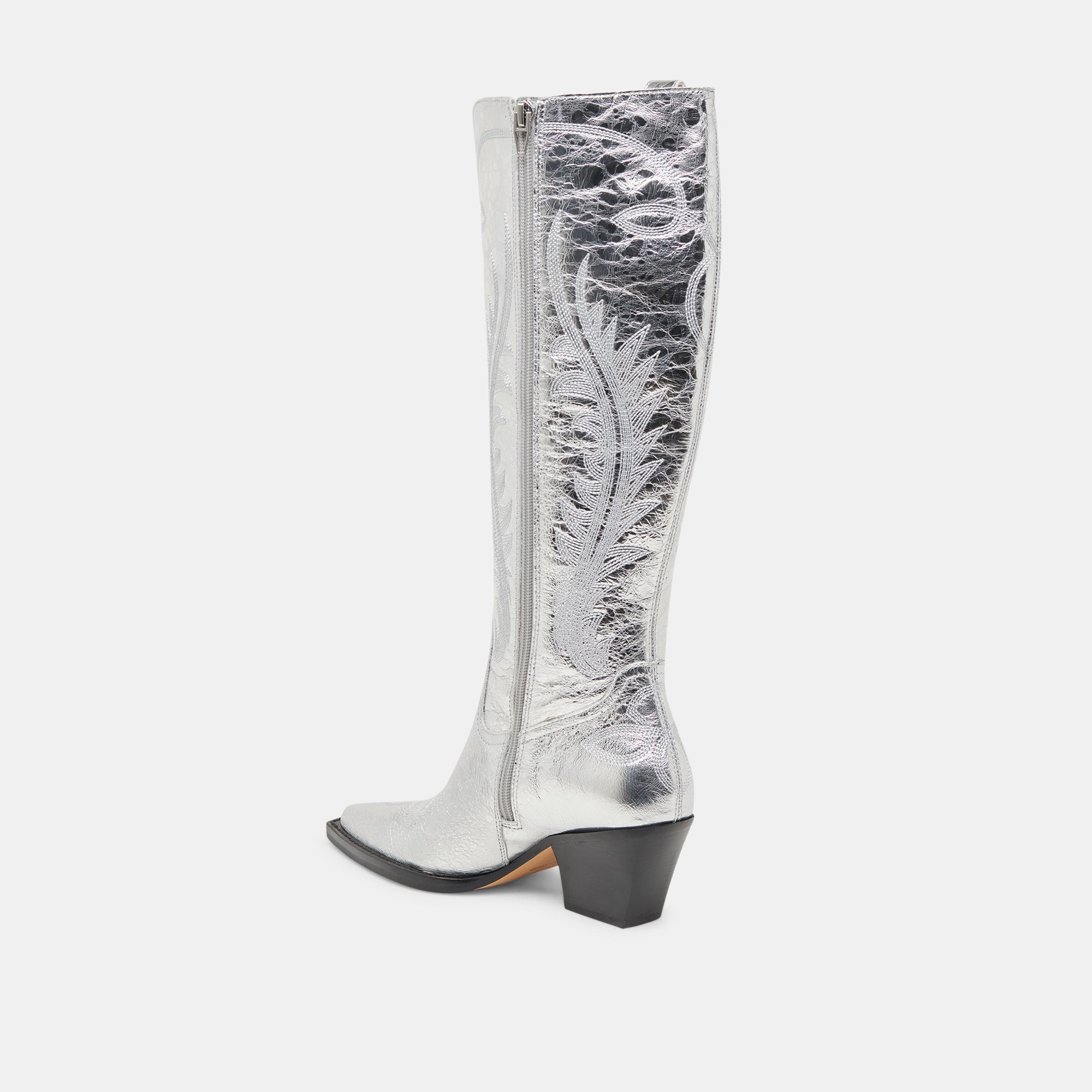 Ryatt Extra Wide Calf Silver Boots | Distressed Leather Boots
 – Dolce Vita / Dolce Vita