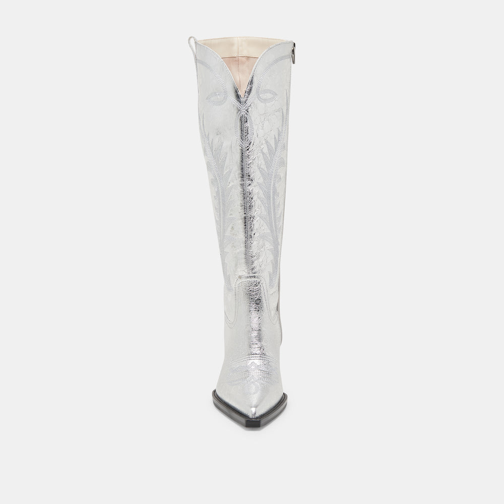 Ryatt Extra Wide Calf Silver Boots | Distressed Leather Boots
 – Dolce Vita / Dolce Vita